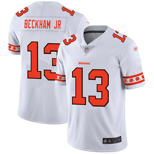 Cleveland Browns Odell Beckham Jr Men White Limited Jersey #13 NFL Football Team Logo Fashion->cleveland browns->NFL Jersey